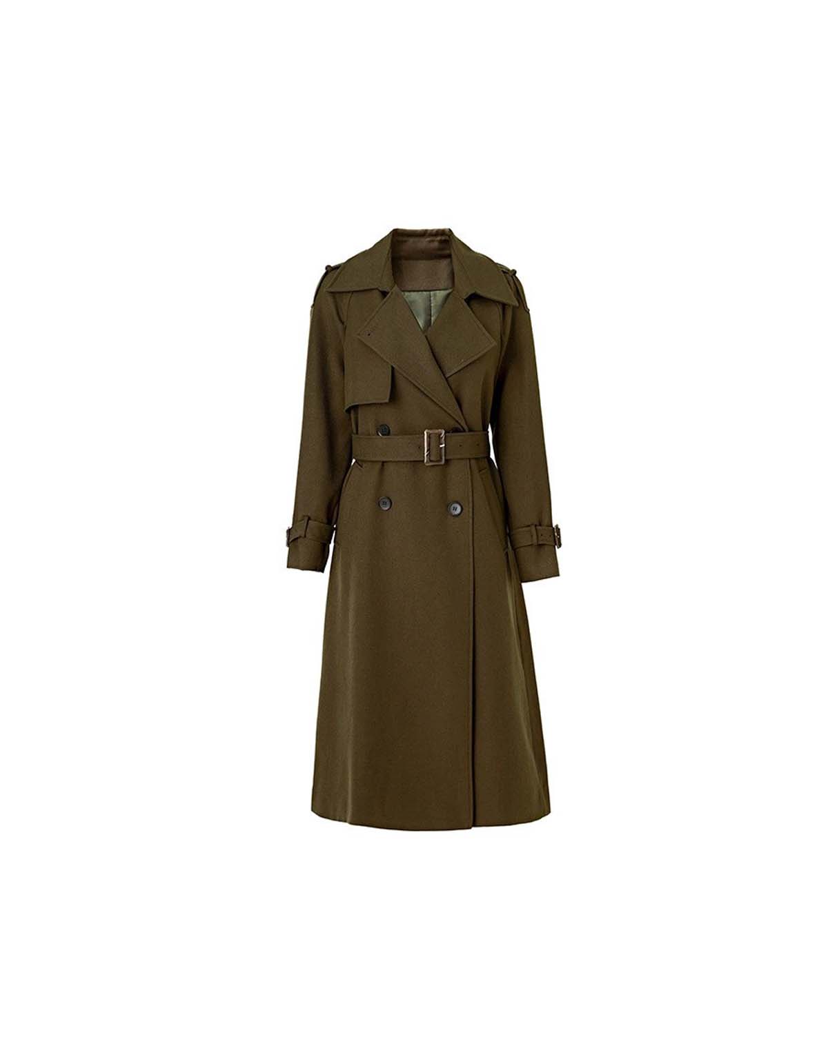 Women's Elegant Minimalist Long Trench Coat-wt664-2